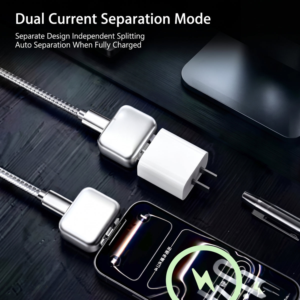 Universal Auto-Disconnect Charger Adapter – Type-C Fast Charging Separator