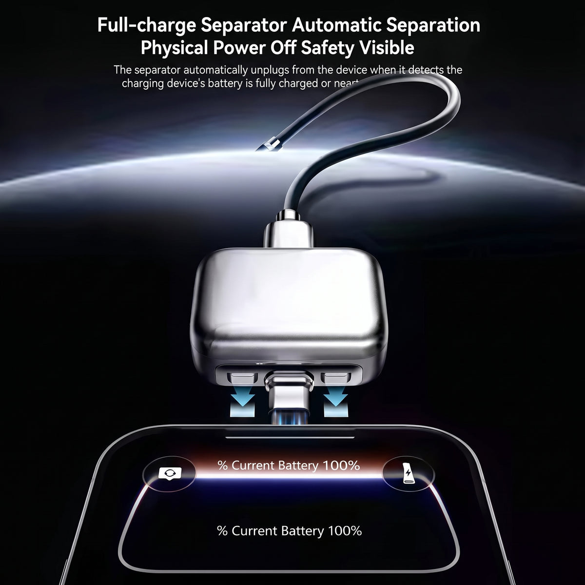 Universal Auto-Disconnect Charger Adapter – Type-C Fast Charging Separator